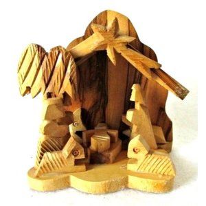 Nativity Carved Olive Wood Holy Family Bethlehem Israel